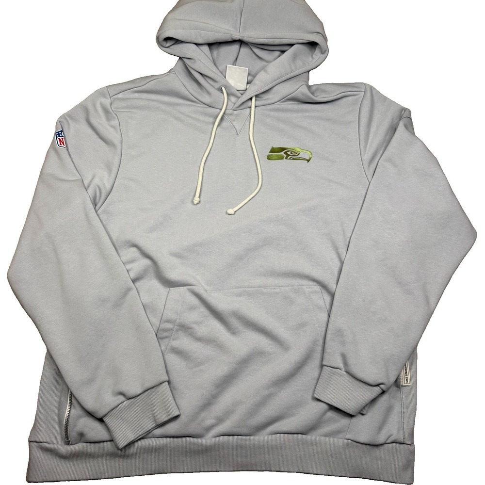 Nike Seattle Seahawks Rivalries Standard Issue Sideline Wolf Grey Hoodie Mens XL